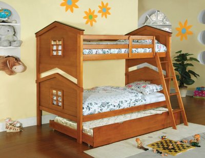 CM-BK762A Castle Pines Twin/Twin Bunk Bed Oak w/Options