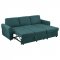 Samantha Sleeper Sectional Sofa 511087 in Teal Fabric by Coaster