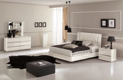 Stella Premium Bedroom in White by J&M w/Optional Casegoods