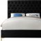 Cruz Bed in Black Velvet Fabric by Meridian w/Options