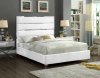 Zuma Upholstered Bed in White Velvet Fabric by Meridian