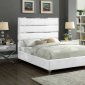 Zuma Upholstered Bed in White Velvet Fabric by Meridian