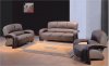 3 Piece Contemporary Charcoal Leather Living Room Set