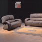 3 Piece Contemporary Charcoal Leather Living Room Set