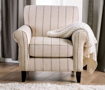 Begley Set of 2 Accent Chairs SM8300-CH-ST in Beige Stripes [FACC-SM8300-CH-ST-Begley]