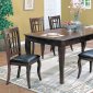 Brown Finish Modern 7Pc Dining Set w/Vinyl Seat Chairs