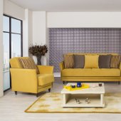 Bellina Sofa Bed in Mustard Fabric by Casamode w/Options