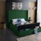 Kiki Upholstered Bed in Green Velvet Fabric by Meridian