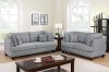 F6401 Sofa & Loveseat Set in Grey Fabric by Poundex