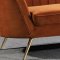 Margo Sofa 622 in Cognac Velvet Fabric by Meridian w/Options