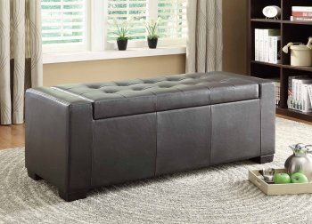 Tigard Storage Bench 4603PU in Dark Brown by Homelegance [HEBN-4603PU Tigard]