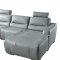 2144 Sectional Sofa in Gray Leather by ESF w/Recliner