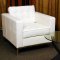 White Full Leather Button Tufted Modern Chair