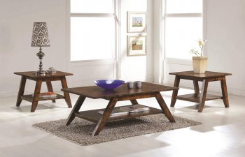 704038 Coffee Table 3Pc Set in Rustic Pecan by Coaster [CRCT-704038]