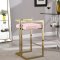 Ezra Counter Stool 912 Set of 2 Pink Velvet Fabric by Meridian