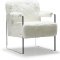 Ella Accent Chair 528 in White Faux Fur by Meridian