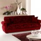 Jasmine Sofa Bed & Loveseat Set in Burgundy Chenille by Rain