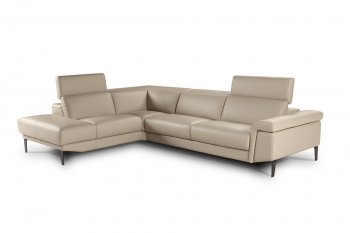 Sharon Sectional Sofa in Beige Premium Leather by J&M [JMSS-Sharon]