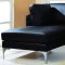 Black Top Grain Leather Match Sectional Sofa