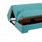 Rio Pull-Out Loveseat Bed in Blue Microfiber Fabric by Rain