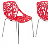 Asbury Set of 4 Dining Chairs AC16R in Red by LeisureMod