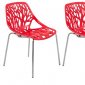 Asbury Set of 4 Dining Chairs AC16R in Red by LeisureMod