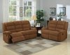 Chocolate Fabric Modern Reclining Sofa & Loveseat Set w/Options