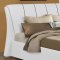 B193 Upholstered Bed in White w/Black Piping