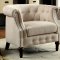 Mel CM-AC6185 Barrel Back Accent Chairs 2Pc Set in Ivory