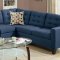 F6938 Sectional Sofa in Navy Linen-Like Fabric by Boss