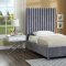 Candace Upholstered Bed in Grey Velvet Fabric by Meridian