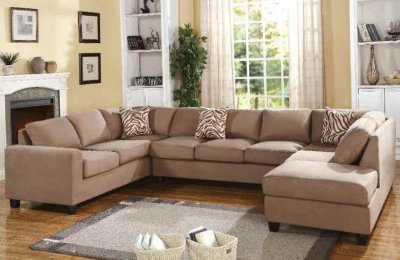 56010 Dannis Reversible Sectional Sofa Saddle Microfiber by Acme