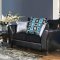 Kaelyn Sofa & Loveseat SM4090 in Black Fabric & Leatherette