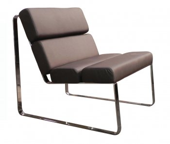 Angel Chair in Brown Leatherette by Whiteline Imports [WLCC-Angel Brown]