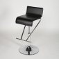 Black PVC Seat Set of 2 Swivel Barstools w/Chrome Base