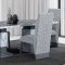 D12DC Dining Chair Set of 4 in White/Gray Velvet by Global