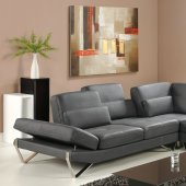 Bianca Sectional Sofa in Grey Leather by At Home USA