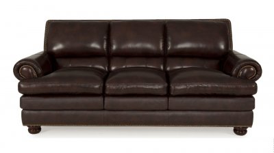 8294 Roswell Sofa & Loveseat in Burgundy by Leather Italia