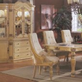 Antique White Finish Formal Dining Table w/Optional Chairs