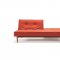 Splitback Sofa Bed in Orange w/Wood Legs by Innovation w/Options