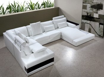 0692 Diamond Sectional Sofa in White Leather by VIG [VGSS-0692 Diamond White]