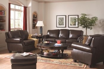 Briscoe 504701 Sofa in Tobacco Leather by Coaster w/Options [CRS-504701 Briscoe]