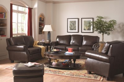 Briscoe 504701 Sofa in Tobacco Leather by Coaster w/Options