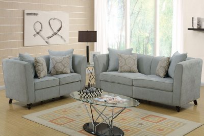 F6898 Sofa & Loveseat Set in Taupe Fabric by Poundex