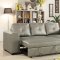 F6919 Convertible Sectional Sofa - Silver Faux Leather by Boss