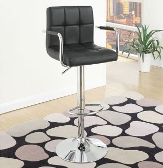 F1557 Set of 2 Bar Stools in Black Leatherette by Poundex