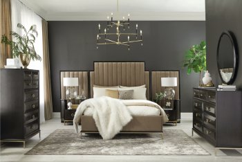 Formosa Bedroom 222820 in Camel Velvet by Coaster w/Options [CRBS-222820-Formosa]