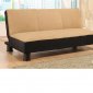 Brown & Black Two-Tone Microfiber Modern Convertible Sofa Bed