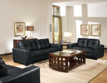 Whitney Sofa Set Black Bonded Leather by Wholesale Interiors [WIS-Whitney Black]