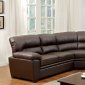 Oliver CM6325BR Sectional Sofa in Brown Leatherette